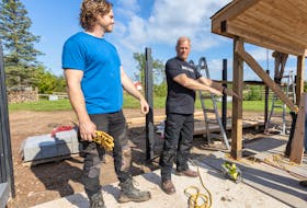 A poured concrete slab is a better option when building a shed, especially if your shed is on the larger size. Mike Holmes and his son, Michael, building an outside structure on a concrete pad, from Holmes Family Rescue. 