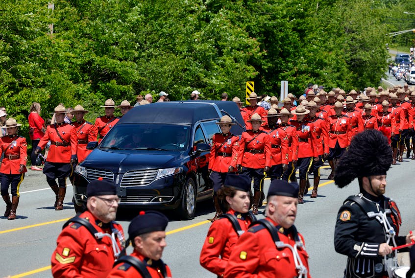 June 29, 2022--A Regimental Memorial for Constable Heidi Stevenson, who died in the line of duty on April 19, 2020, took place today in Cole Harbour. Due to COVID restrictions at the time of Cst. Stevenson’s passing, the RCMP was unable to hold a Regimental Funeral and a private family funeral was held.
ERIC WYNNE/Chronicle Herald
