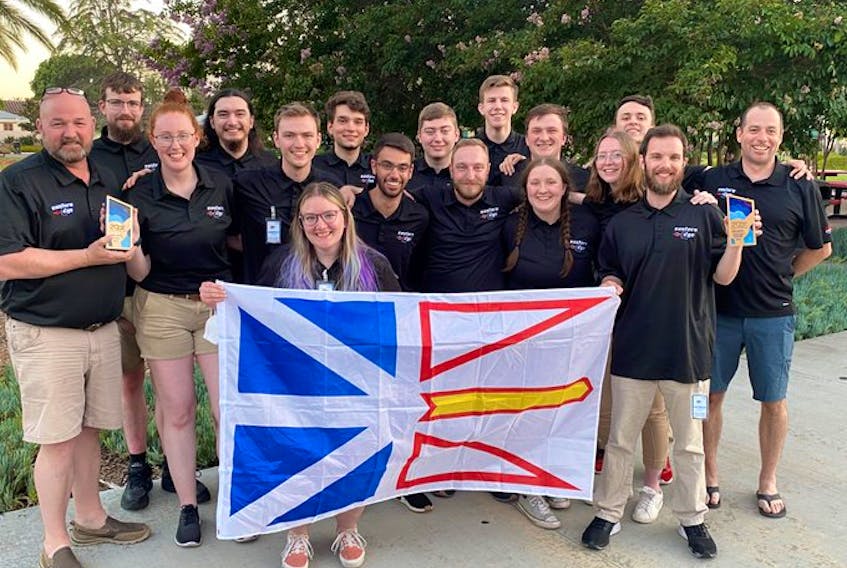 Memorial University’s Eastern Edge Robotics team came third overall and was awarded the best engineering presentation at the 2022 MATE ROV World Championship in Long Beach, Calif. HandOut.