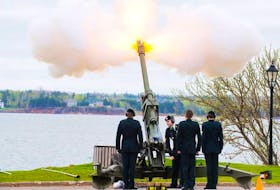 Members of the P.E.I. Regiment fire a 105-mm LG 1 Mark II Howitzer during a previous ceremony at Victoria Park. File Photo.