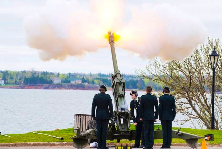 Members of the P.E.I. Regiment fire a 105-mm LG 1 Mark II Howitzer during a previous ceremony at Victoria Park. File Photo.