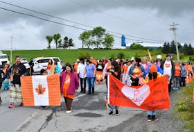 Participants began the freedom march from the site of the former Shubenacadie Indian Residential School.