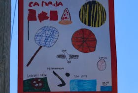 Visitors to the former town of Hantsport on Canada Day will likely notice some new banners lining the streets. For the last few years, local schoolchildren have drawn iconic Hantsport-related scenes that members of the Hantsport and Area Historical Society review and then select some to be turned into banners. This year, three new designs were added. There are now 34 banners, all but six created by children.