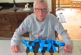 Masters swimmer Peter Grant brought home the gold recently, from Quebec where he competed in a Canadian championship. Contributed
