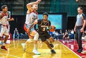 Newfoundland Growlers guard Jahvon Blair (3) makes a move past Ottawa BlackJacks forward Chad Posthumus during Canadian Elite Basketball League action at the Memorial University Field House in ST. John’s on June 05. Jeff Parsons/Newfoundland Growlers