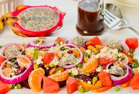 Get creative with your salads this summer. Barbara Mayhew, a recipe developer, food blogger, food stylist and photographer, likes to mix fruits and veggies to create a colourful and fresh salad. - Contributed
