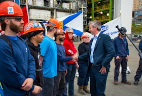 Premier Tim Houston shakes hands with workers at the Irving Shipyard following an announcement about the More Opportunity for Skilled Trades (MOST) program on Wednesday, June 8, 2022.
Ryan Taplin - The Chronicle Herald