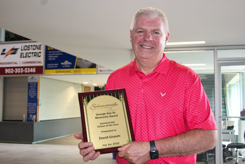 On Canada Day, Summerside business owner David Groom was presented with the city's annual George Key Sr. – Citizen of the Year award. - Kristin Gardiner