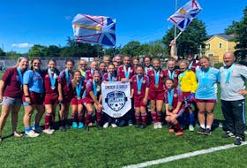 Team members of the N.L. under-13 Maroon girls include Chloe Clarke, Danica Edwards, Rachel Chaulk, Sarah McCarthy, Ireland Winters, Mylee Tapper, Kate Reimer, Allison Duffett, Lauren Daley, Allie Piercey, Emma Cook, Kate Turpin, Claire Colford, Millie Janes, Katie Furlong, Jenna Mitchell, Lily Slaney, Adele Martin, Brooklyn Wasson.  They are coached by Phil Molloy, supported by assistant coaches Abby Evans and Abi Fleming and manager Tanis Turpin.