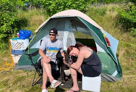 Gerry Martin and Sonia MacKinnon are living in a tent in centre city St. John's due to a rental crunch. BARB SWEET/THE TELEGRAM