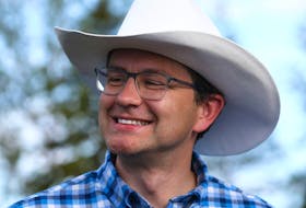 Pierre Poilievre attends the Conservative Party of Canada Stampede BBQ event held at Heritage Park in Calgary on Saturday, July 9, 2022. 