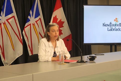 Chief Medical Officer of Health Dr. Janice Fitzgerald provides an update on COVID-19 booster shots at the Confederation Building on Wednesday, July 13. -Juanita Mercer/SaltWire Network