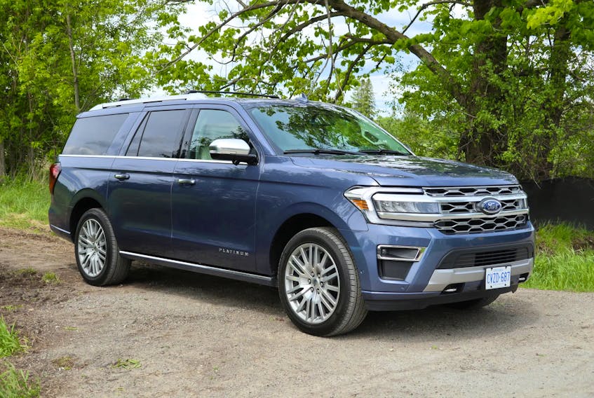 The 2022 Ford Expedition Max Platinum is one of a few big body-on-frame SUVs on the market. Jil McIntosh/Postmedia News