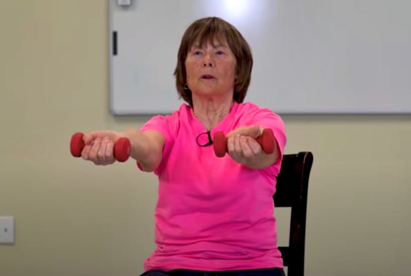 Sharon Lynch's chair exercise video has been viewed hundreds of thousands of times.