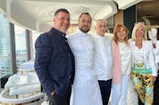 Liberty Group’s Nick Di Donato, left, executive chef Daniele Corona, Michelin-star chef Don Alfonso Iaccarino, his wife, Livia Adoria, Nadia Di Donato – supplied