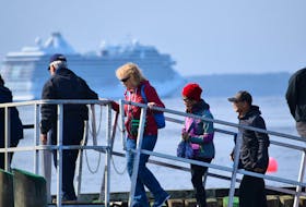 Passengers from the cruise ship MV Seabourn Quest disembark to spend the day in Shelburne during the ship’s port of call on Oct. 30, 2019. KATHY JOHNSON