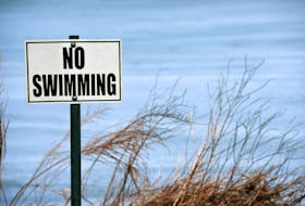 Chocolate Lake Beach is closed to swimmers after HRM detected high bacteria levels in the water. Stock Image