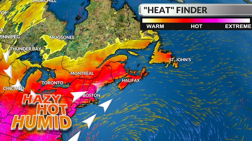 A hot and humid airmass from our south will dominate over much of the region this weekend.