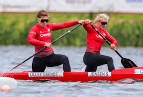 Dartmouth's Julia Lilley Osende (left) and her C2 200 teammate Sophia Jensen of Edmonton will compete in the upcoming ICF Canoe Sprint World Championships on Lake Banook. Lilley Osende and Jensen will also race in the C4 500 with Sloan MacKenzie of Windsor Junction and Olympic bronze medallist Katie Vincent of Mississauga, Ont. - CANOE KAYAK CANADA