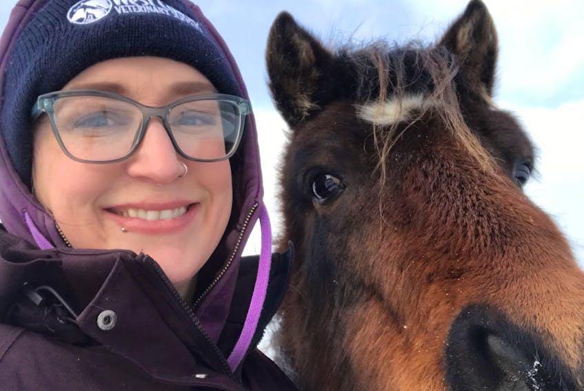 Small animal veterinarian Jessica Boyd with her Newfoundland pony Little Catalina. The 11-year-old horse died recently.