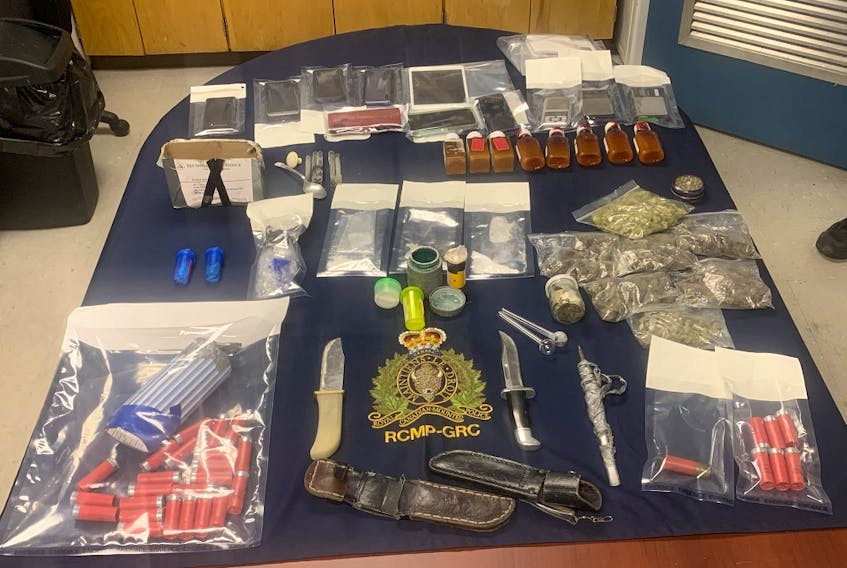 Burin Peninsula RCMP seized a quantity of cocaine, a large amount of illicit cannabis, ammunition and other items consistent with drug trafficking from a Marystown home on Friday, July 22.