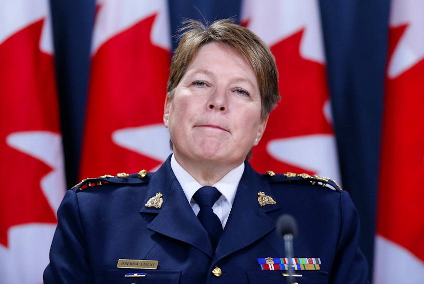 Royal Canadian Mounted Police Commissioner Brenda Lucki attends a news conference in Ottawa, Ontario, Canada, May 7, 2018. REUTERS/Chris Wattie