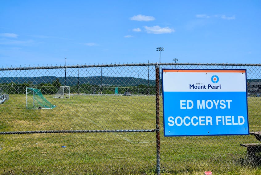 This soccer field in Mount Pearl has been lying empty for the last few weeks as sports organizations in the city suspended programming because of the labour disruption. The soccer and minor baseball associations have since managed to secure time in facilities in nearby St. John's. - Photo by Evan Careen