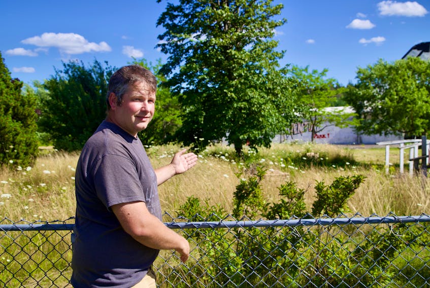 Matthew Jelley, president of Maritime Fun Group, says work is on the way to tidy the park of overgrown brush, weeds and grass after the group announced July 27 it has purchased the former Great Island Science and Adventure Park and Jurassic Bart's petty zoo near Cavendish. Cody McEachern • The Guardian