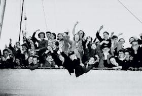 British Evacuee Children Arrive in Halifax, August 1941. - E.A. Bollinger. Nova Scotia Archives. 