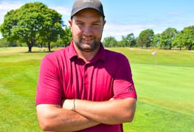 Clayton Floyd stands near a green at Lingan Golf Club on Thursday. The Sydney golfer has finished second in the MacDonald Auto Group men’s club championship in three of the last four tournaments but hopes this year will be the season he breaks the trend. JEREMY FRASER/CAPE BRETON POST