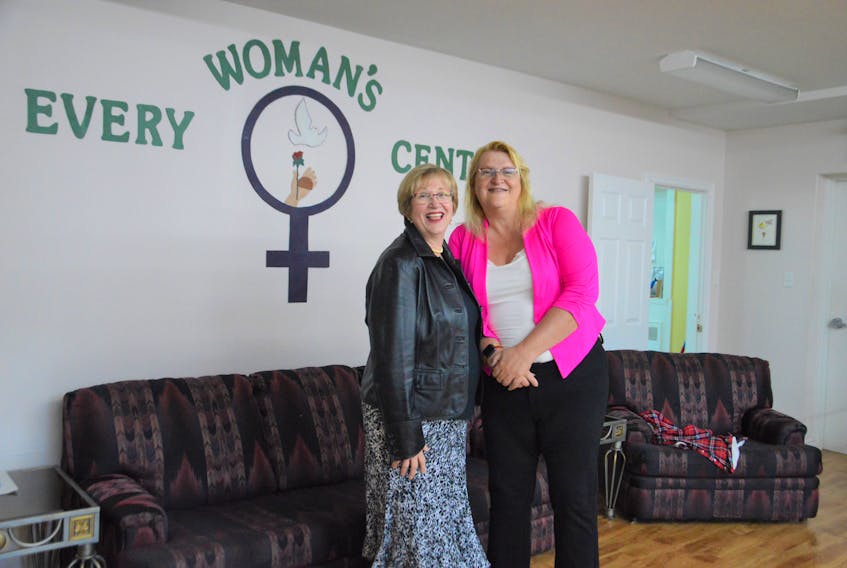 From left, Alma Donovan and Veronica Merryfield stand inside the Every Woman's Centre in Sydney on June 23. Merryfield is replacing Donovan as chair of the board of directors. NICOLE SULLIVAN / CAPE BRETON POST
