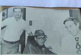 Pictured are 1977 full-time CEC staff members Bob Gibbs (left), athletic director Keith MacKenzie, and Bob Piers. Contributed