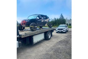 This side-by-side, traveling 113 km/h in a posted 50 km/h zone in Ship Cove was seized and impounded by Bay St. George RCMP on July 1. Contributed