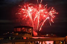 Fireworks are set off over Yarmouth's harbour during a previous Canada Day. TINA COMEAU PHOTO