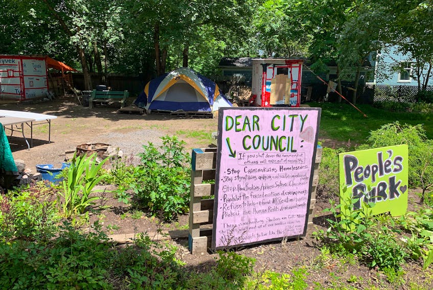 July 5, 2022--Effective July 5, Halifax Regional Municipality has given residents of Meagher Park (The People's Park) notice to vacate. The transition period for residents to move from the small park, located on Dublin, near Chebucto Road, will end July 17th. 
ERIC WYNNE/Chronicle Herald