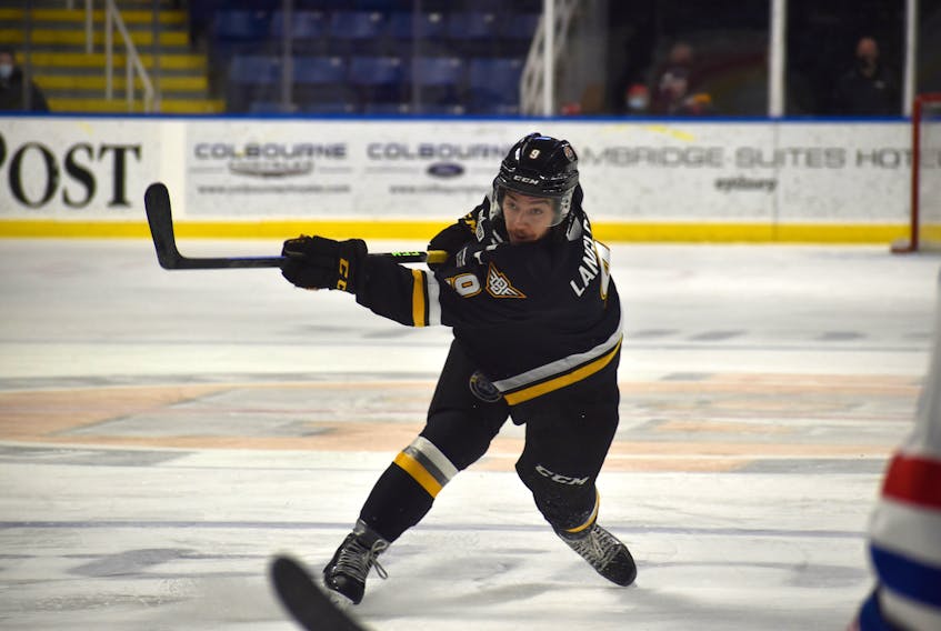 Cape Breton Eagles defenceman Jérémy Langlois is ranked No. 60 among North American skaters for the 2022 NHL Entry Draft. The draft will be held tonight and Friday at the Bell Centre in Montreal. JEREMY FRASER/CAPE BRETON POST