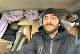 Metehan fisherman Lex Brukovskiy spent three months in his home country of Ukraine delivering humanitarian aid and helping to evacuate people from danger zones. 
PHOTO COURTESY LEX BRUKOVSKIY 