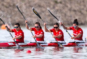 Riley Melanson of Cheema (second from right) and her women's K4 teammates Andréanne Langlois (left), Natalie Davison and Toshka Besharah-Hrebacka have been named to the Canadian team which will compete at next month’s Canadian Sprint Canoe and Paracanoe World Championship on Lake Banook. - CANOE KAYAK CANADA 