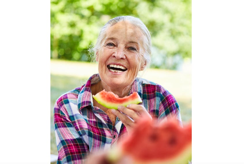 Staying well hydrated in the summer is important, especially as we age. One way of achieving this is by eating summer fruits, such as watermelon, strawberries, peaches, cucumber, lettuce and zucchini, which are mostly water. 123RF PHOTO
