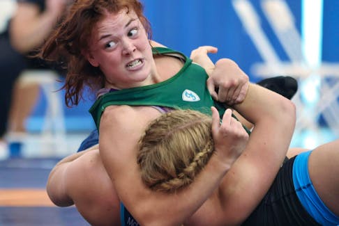 Team P.E.I.’s Vanessa Keefe competes in wrestling at the Canada Summer Games Aug. 9 in the Niagara region of Ontario. Team P.E.I. • Special to The Guardian