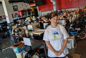 FOR TAPLIN STORY:
Nanette Dean is seen at the Ukrainian store in Halifax Wednesday August 10, 2022. Dean has stepped in to lead the entirely volunteer run charity, after it's former lead and founder, needed to take a much needed break.

TIM KROCHAK PHOTO