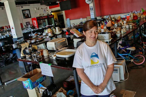 FOR TAPLIN STORY:
Nanette Dean is seen at the Ukrainian store in Halifax Wednesday August 10, 2022. Dean has stepped in to lead the entirely volunteer run charity, after it's former lead and founder, needed to take a much needed break.

TIM KROCHAK PHOTO