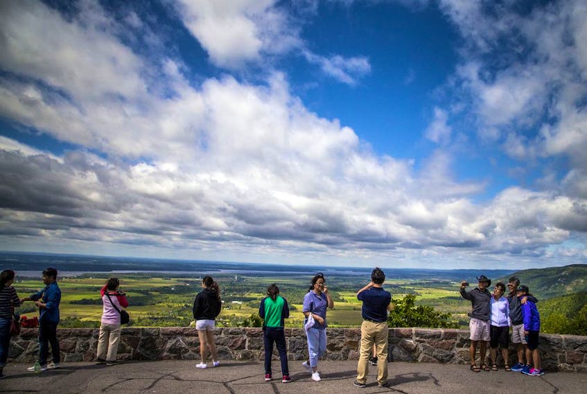 A file photo of visitors to Gatineau Park at the Champlain Lookout. 