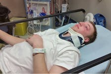 Eric Chaytor of Mount Pearl, N.L. broke four vertebrae after a freak accident on a trampoline he was quite used to using. Contributed