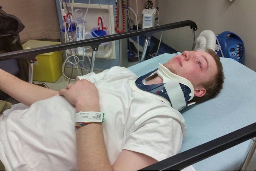 Eric Chaytor of Mount Pearl, N.L. broke four vertebrae after a freak accident on a trampoline he was quite used to using. Contributed