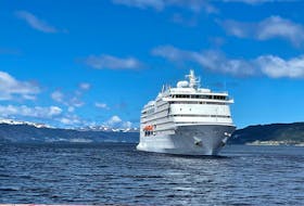 One of the first cruises of the season, the Regent Seven Seas “Navigator,” is seen coming into Corner Brook port on May 24 this year. CONTRIBUTED