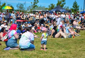 At least 200 people attended the Pride Party in the Park and Rainbow Market which ran until 4 p.m. after the Pride parade last Saturday. NICOLE SULLIVAN / CAPE BRETON POST