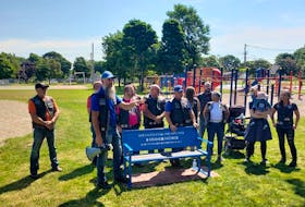 A buddy bench was recently installed in Summerside's Leger Park by the P.E.I. Guardians of the Children (GOC). The idea behind a buddy bench, said Bear, president of the P.E.I, GOC, is to reduce loneliness and isolation at children playing at the park. If a kid wants to play or talk but is too anxious to approach, they can sit on the bench to signal to others on the playground that they would like to be approached. - Contributed