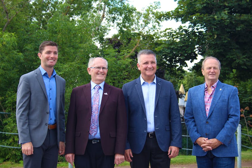 On Friday, Aug. 12, Cory Deagle, P.E.I.’s minister of transportation and infrastructure, Rowan Caseley, mayor of Kensington, Bobby Morrissey, Egmont MP and Heath MacDonald, Malpeque MP announced that the federal and provincial governments would be contributing $6.6 million each to repaving roads in rural P.E.I. - Kristin Gardiner