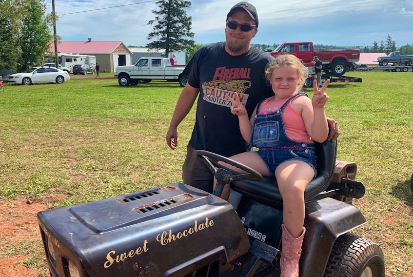 Joey Curtis, Jaylynn’s father, said he’s happy that his little girl is following the family’s footsteps of tractor pulling. Cindy Nguyen • Special to The Guardian